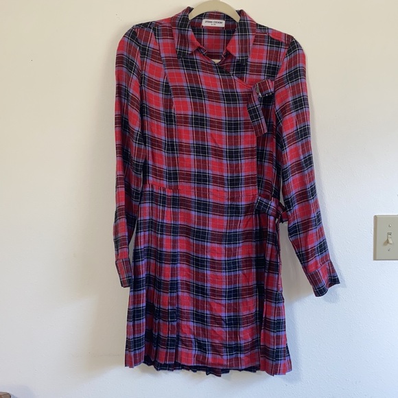 Opening Ceremony Plaid Tartan Wrap Buckle Pleated Dress Gunge Punk Acadamia - Picture 7 of 9